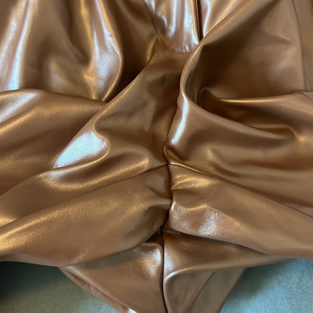 Princess Polly Love Club Faux Leather Pants Brown Size 2 - Picture 5 of 10
